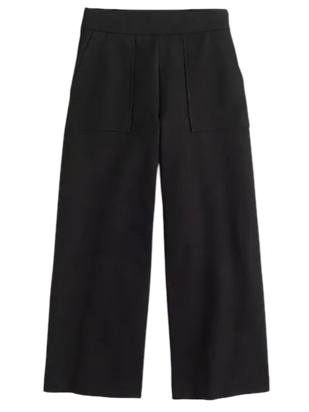 J. Crew Patch Pocket Ponte Wide Leg Crop Pant Black Size Small
